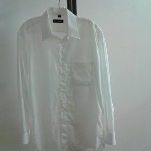 SCAPPINO Men's  White Dress Long Sleeve  Shirt ,100% Cotton Size 15 1/2